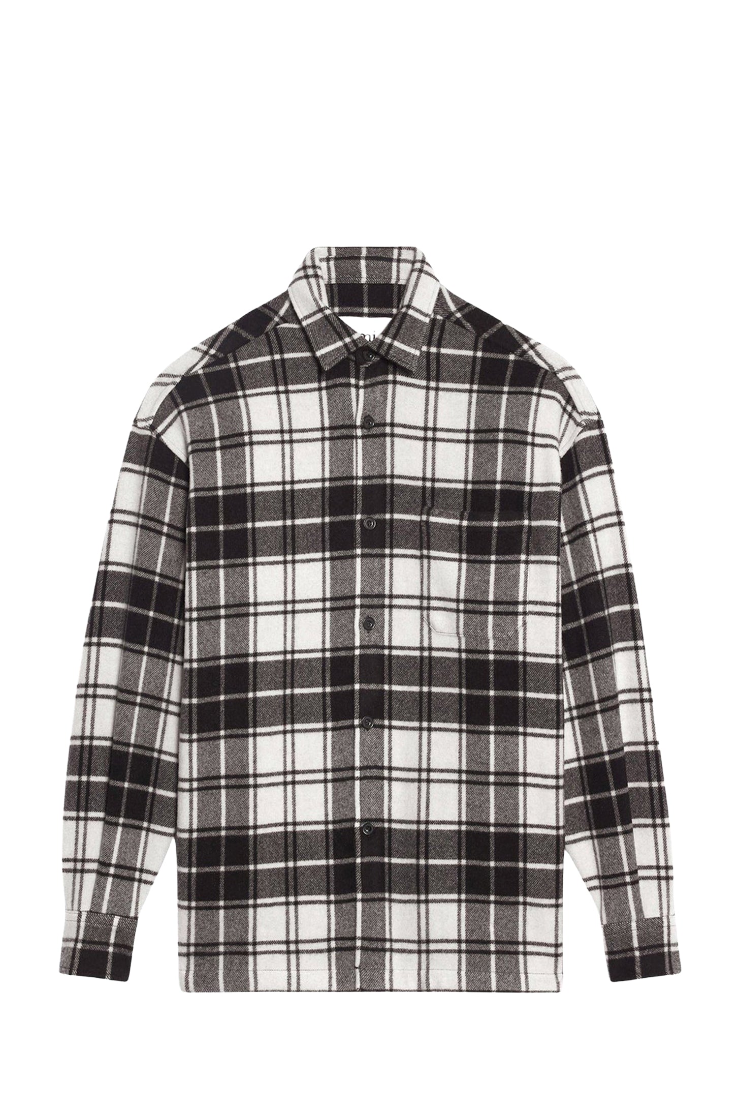 Surchemise Ami Paris à carreaux imprimée en laine - Off White