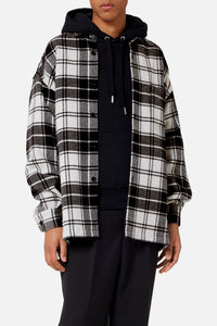 Surchemise Ami Paris à carreaux imprimée en laine - Off White