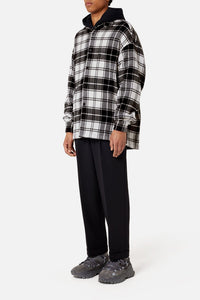 Surchemise Ami Paris à carreaux imprimée en laine - Off White