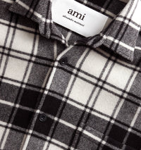 Surchemise Ami Paris à carreaux imprimée en laine - Off White