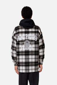 Surchemise Ami Paris à carreaux imprimée en laine - Off White