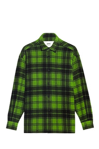 Surchemise Ami Paris à carreaux imprimée en laine - Green
