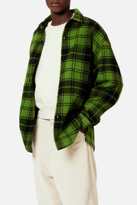 Surchemise Ami Paris à carreaux imprimée en laine - Green