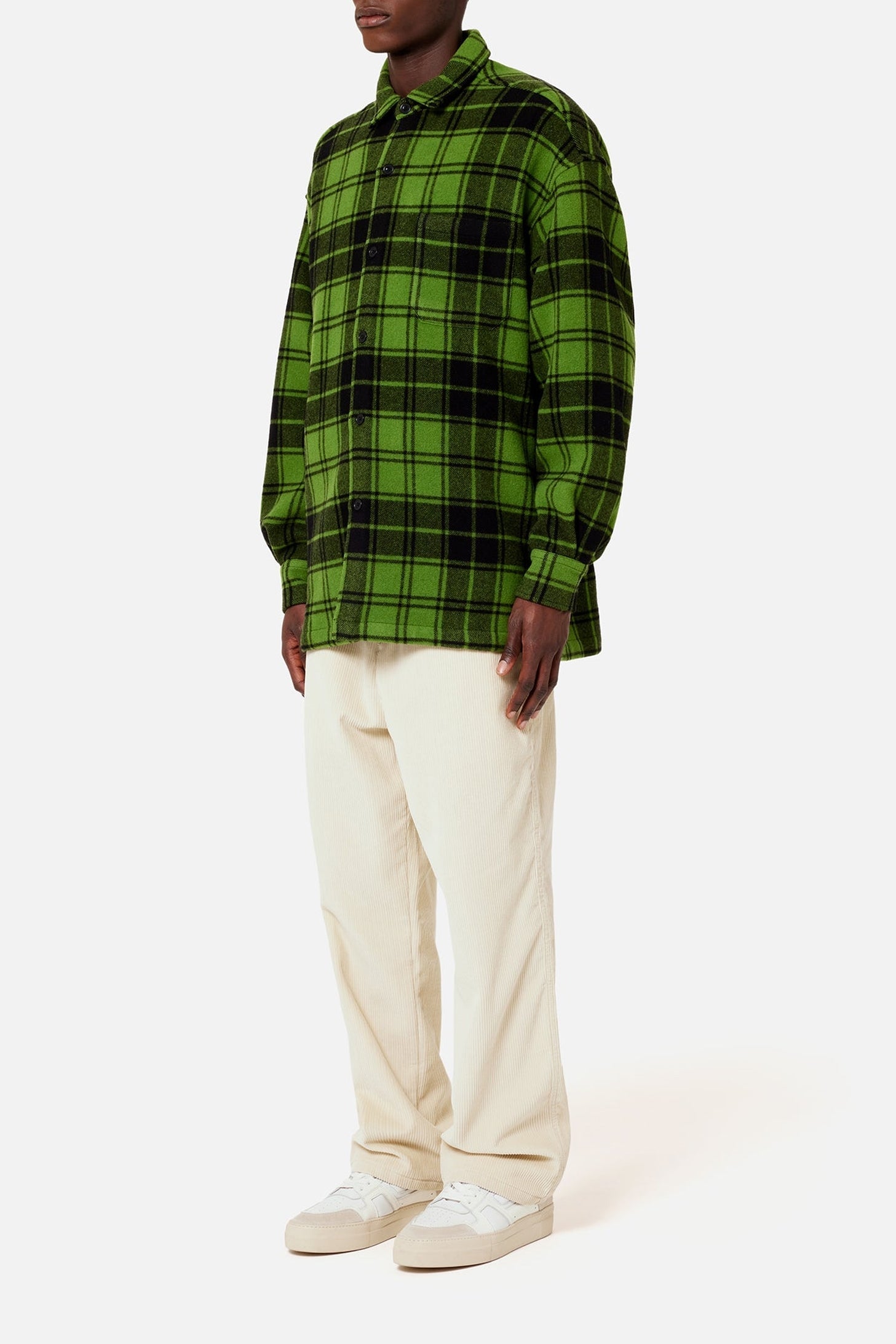 Surchemise Ami Paris à carreaux imprimée en laine - Green