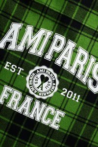 Surchemise Ami Paris à carreaux imprimée en laine - Green