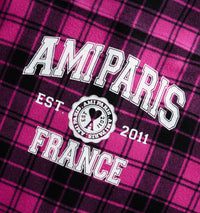 Surchemise Ami Paris à carreaux imprimée en laine - Fuchsia