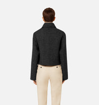 Veste courte boutonnée en laine - Black