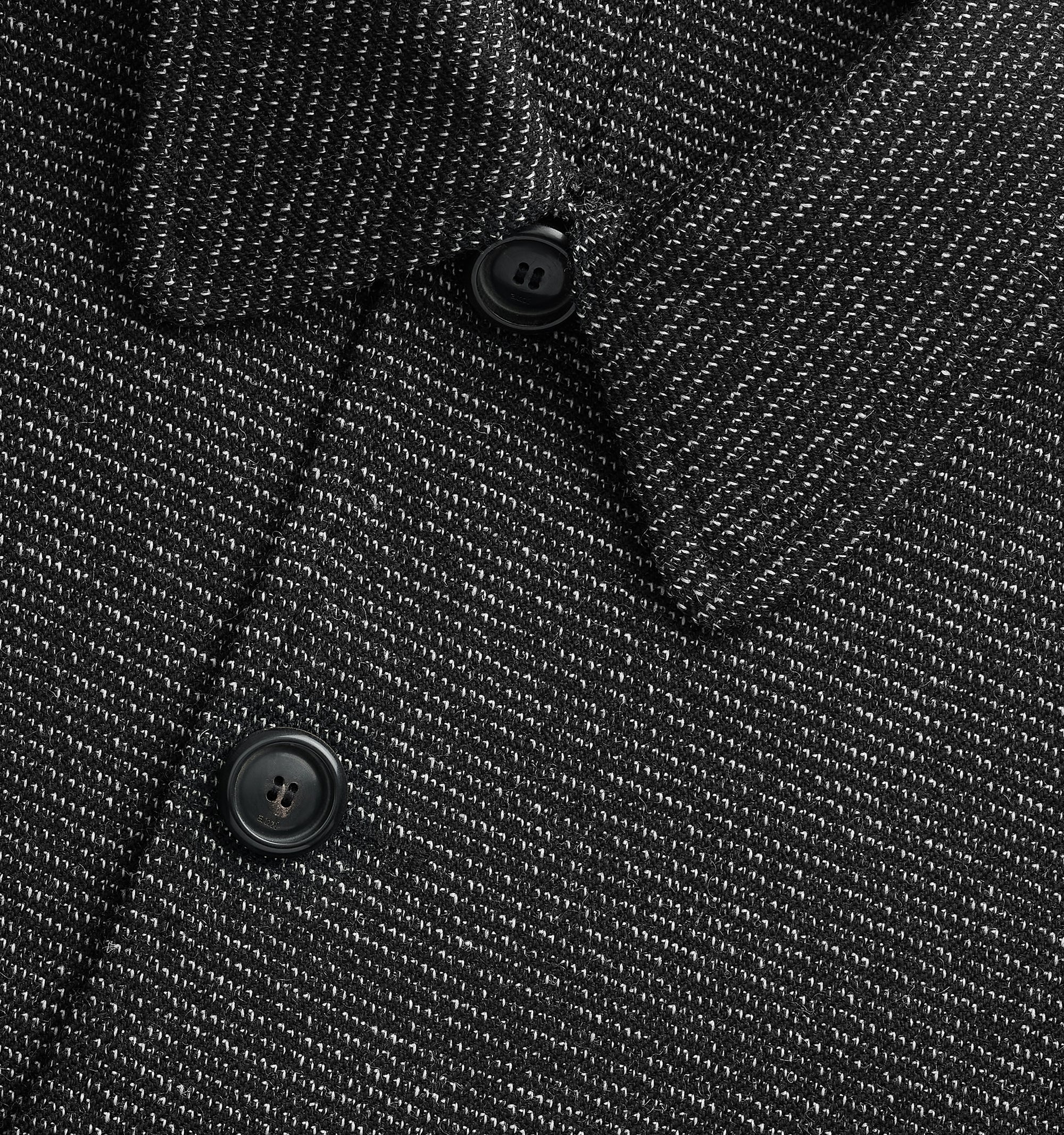 Veste courte boutonnée en laine - Black