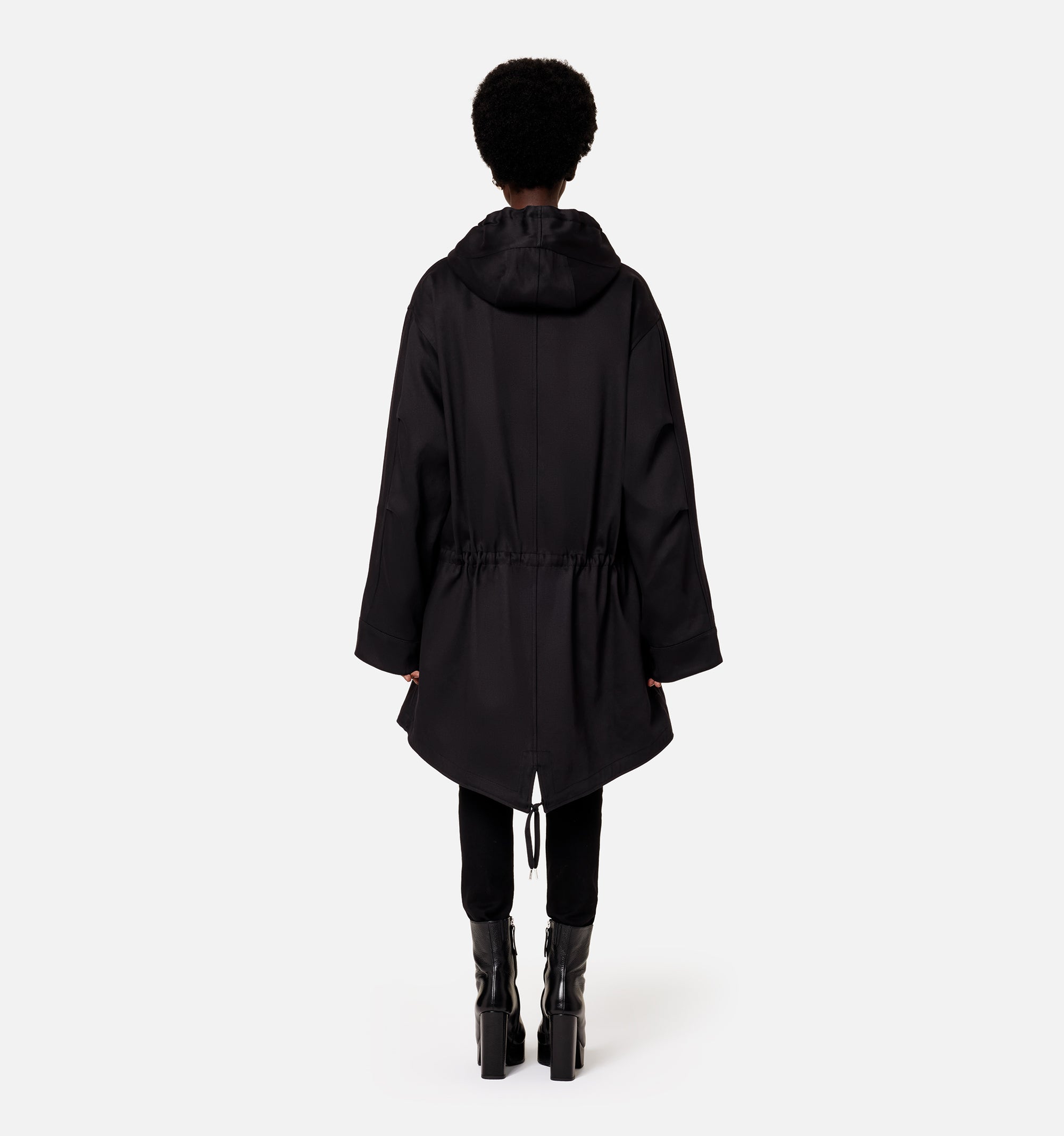 Parka à capuche avec cordon de serrage - Black