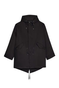 Parka à capuche avec cordon de serrage - Black