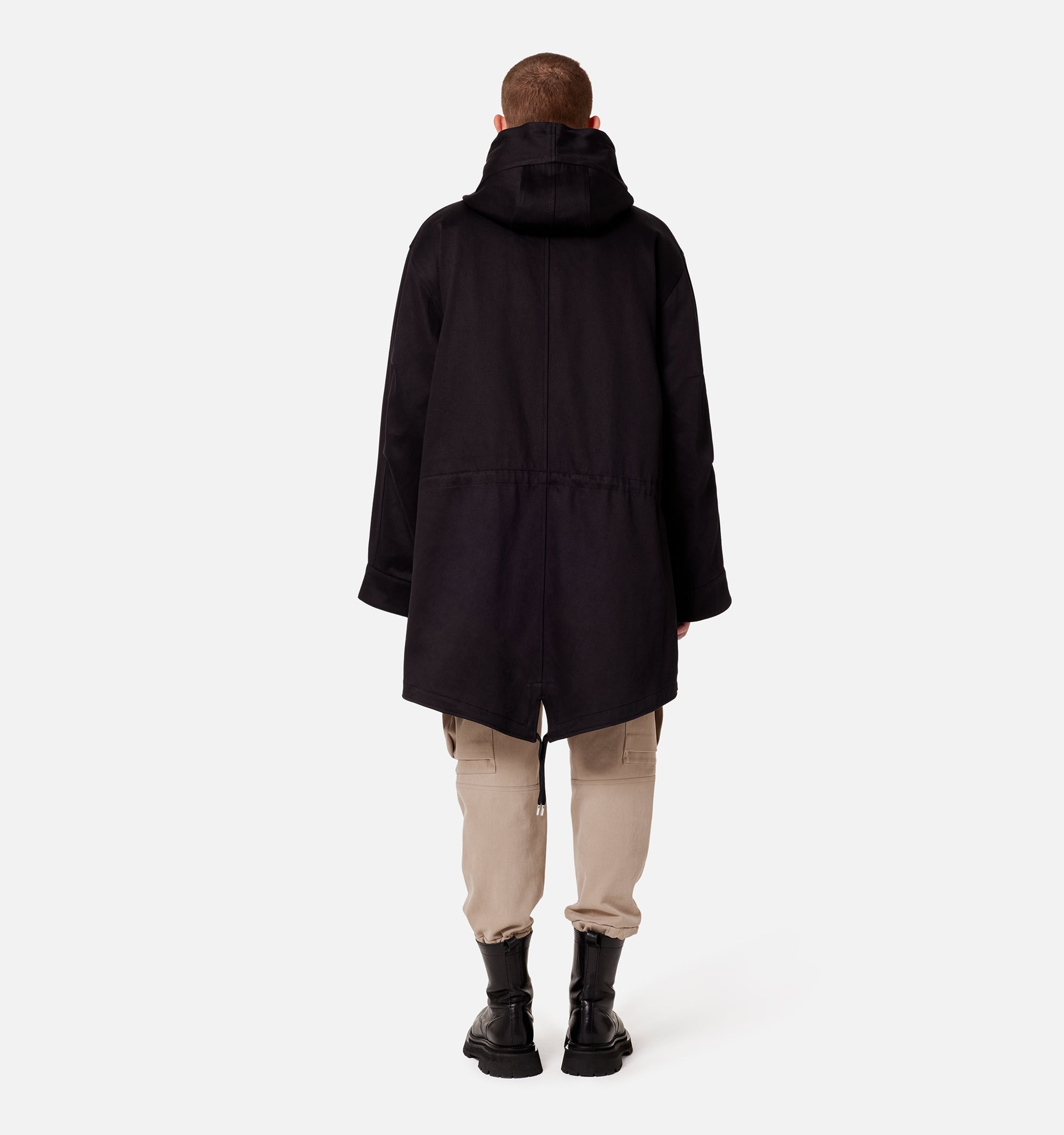 Parka à capuche avec cordon de serrage - Black