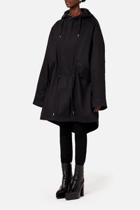 Parka à capuche avec cordon de serrage - Black