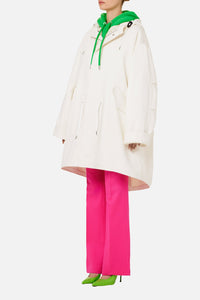 Parka à capuche avec cordon de serrage - Off White