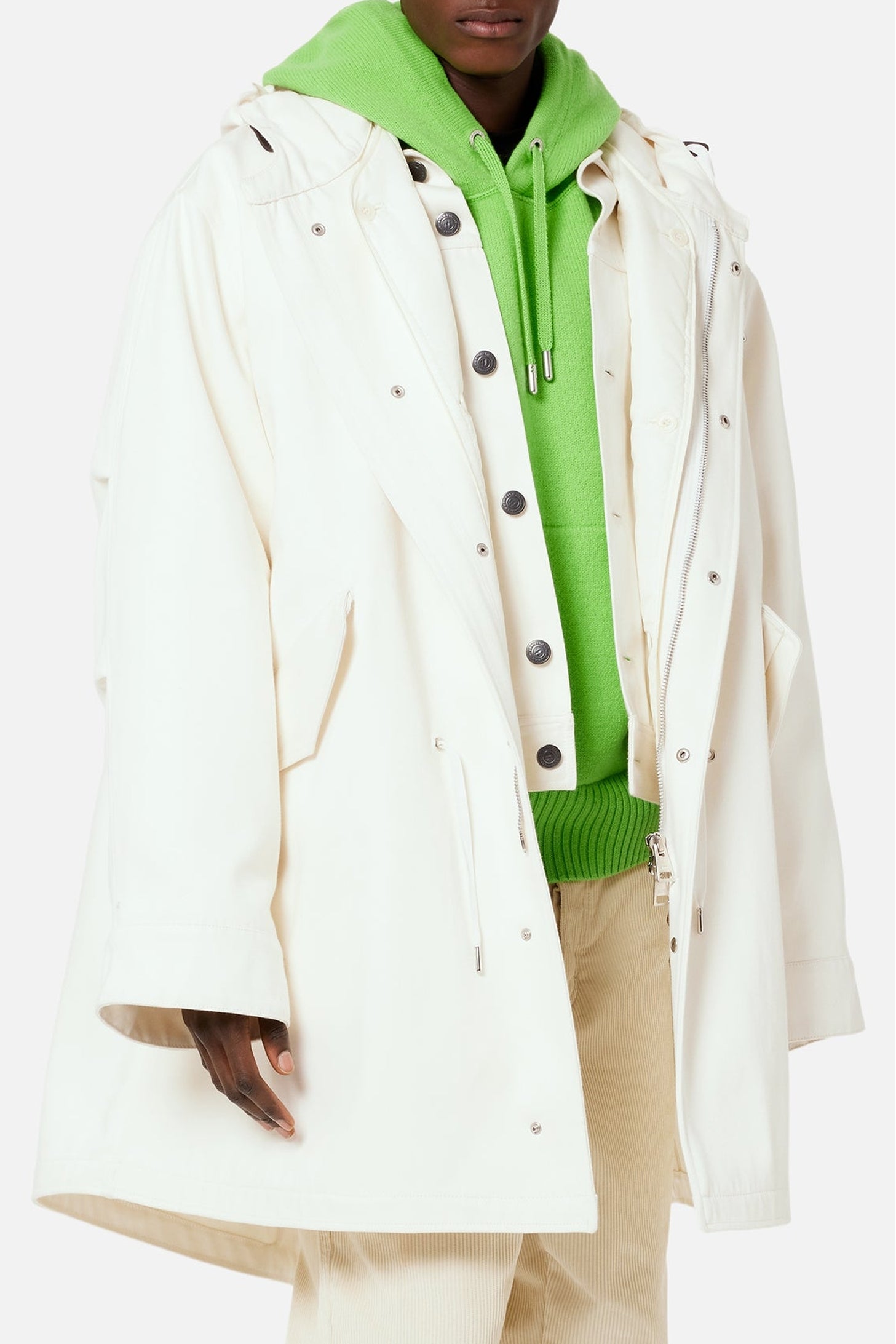 Parka à capuche avec cordon de serrage - Off White