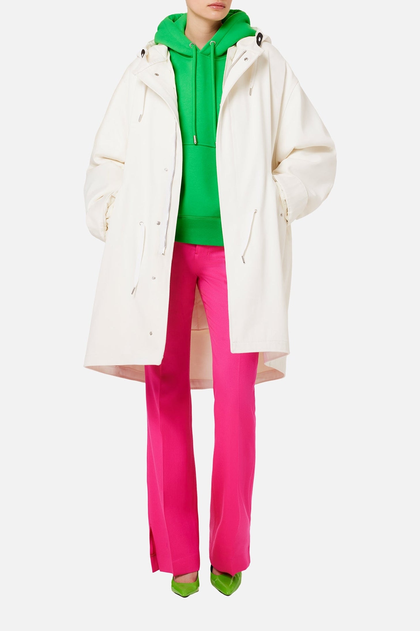 Parka à capuche avec cordon de serrage - Off White