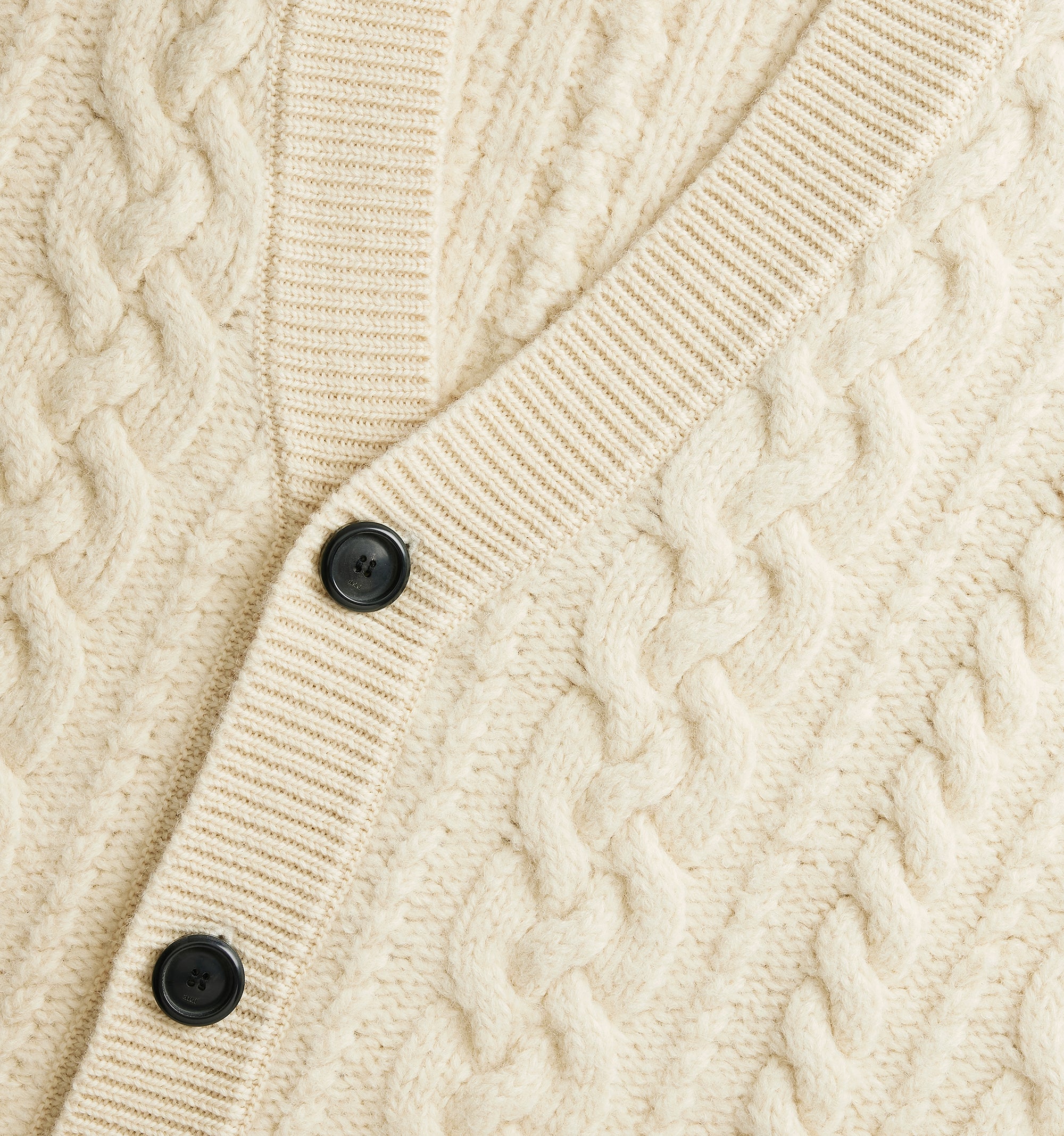 Cardigan à côtes anglaises en laine - Off White