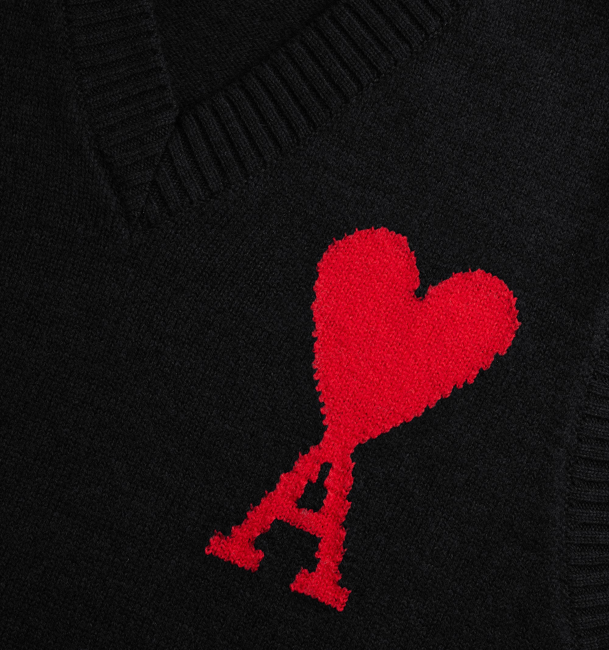 Pull Iconique ADC sans manches à col V en laine - Black & Red