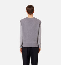 Pull Iconique ADC sans manches à col V en laine - Grey & Black