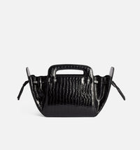 Petit sac à bandoulière Accordéon en cuir - Black