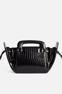 Petit sac à bandoulière Accordéon en cuir - Black