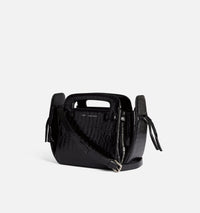 Petit sac à bandoulière Accordéon en cuir - Black