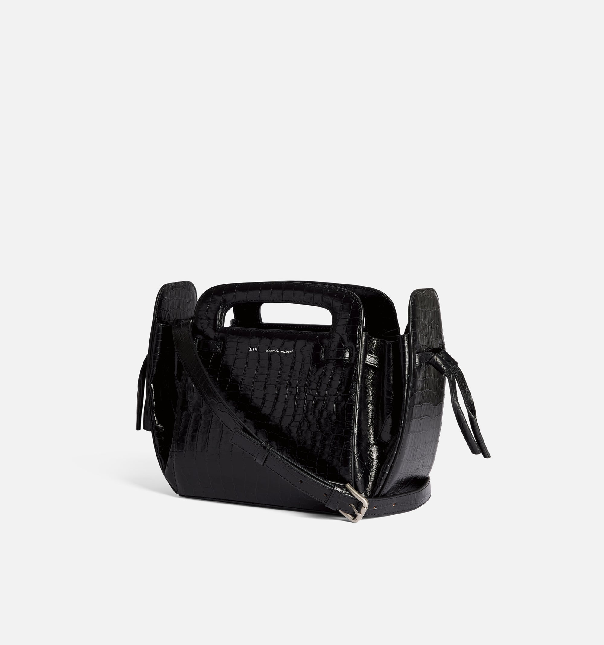 Petit sac à bandoulière Accordéon en cuir - Black