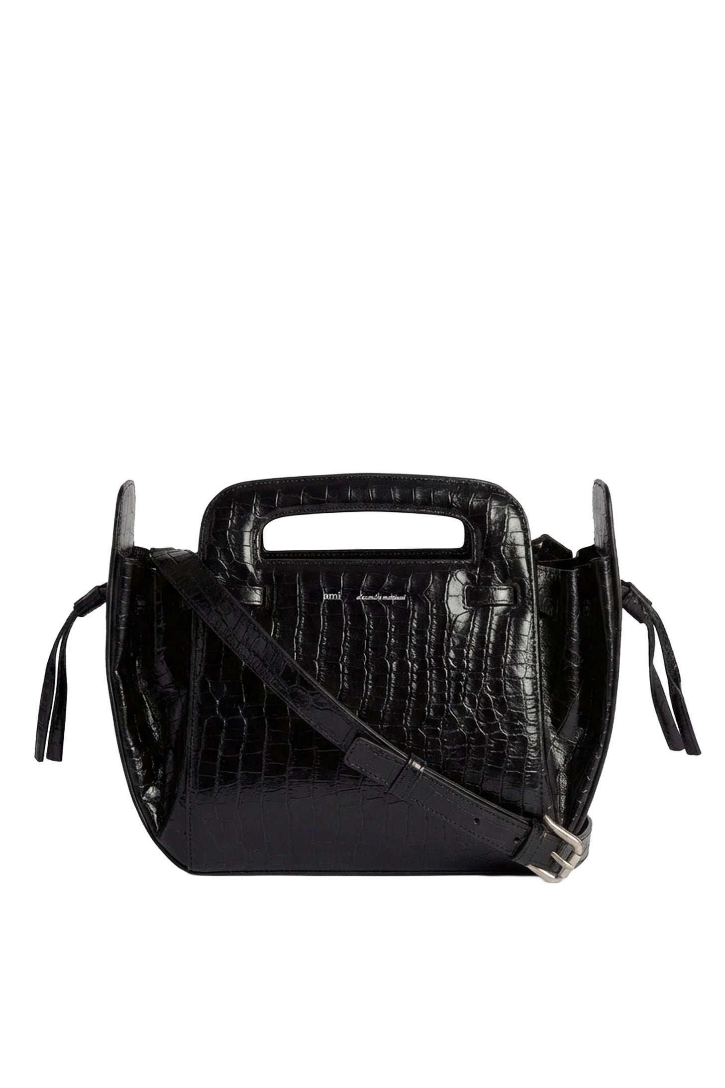 Petit sac à bandoulière Accordéon en cuir - Black