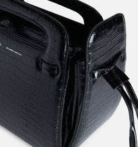 Petit sac à bandoulière Accordéon en cuir - Black