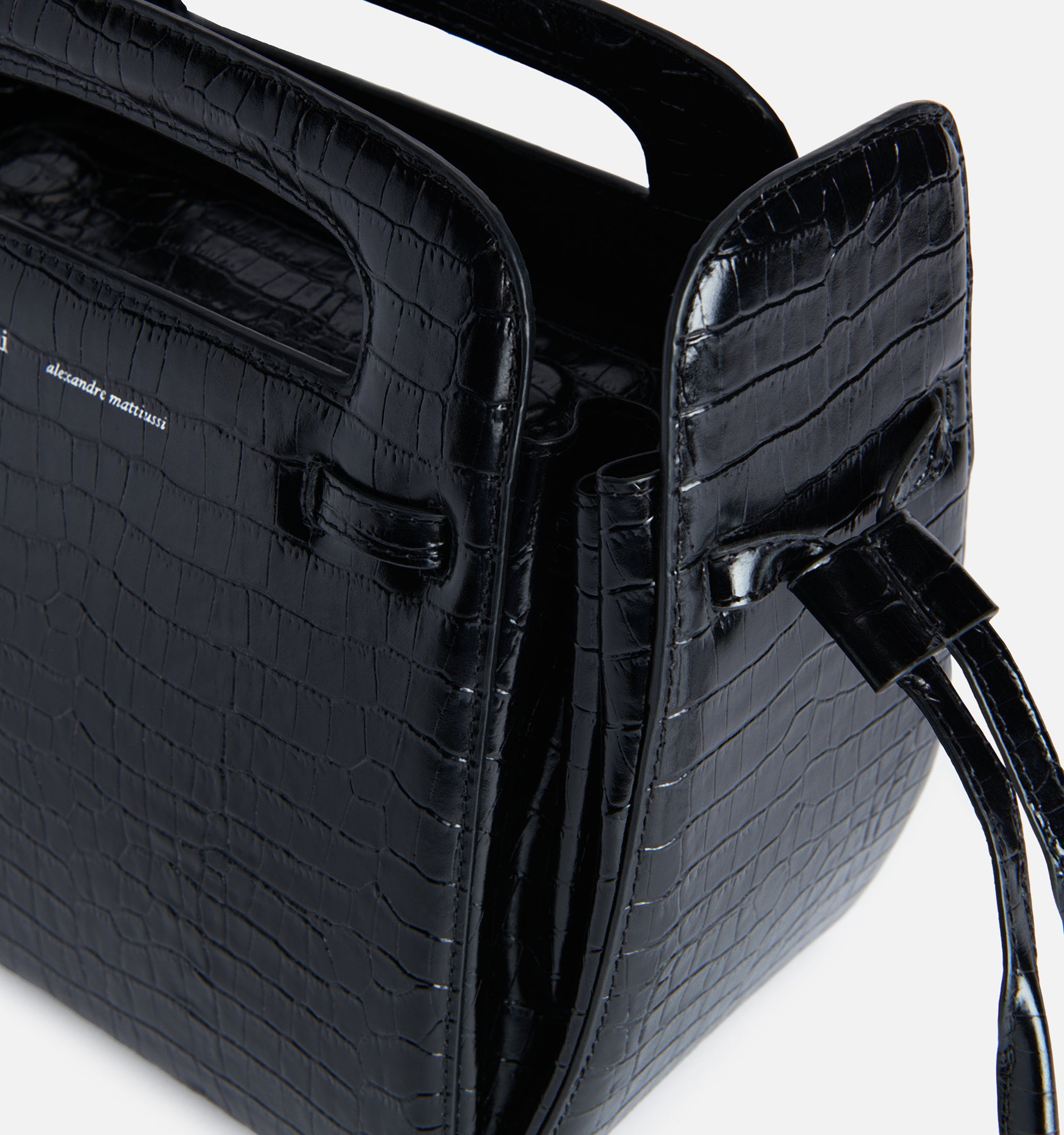 Petit sac à bandoulière Accordéon en cuir - Black