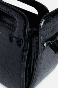 Petit sac à bandoulière Accordéon en cuir - Black