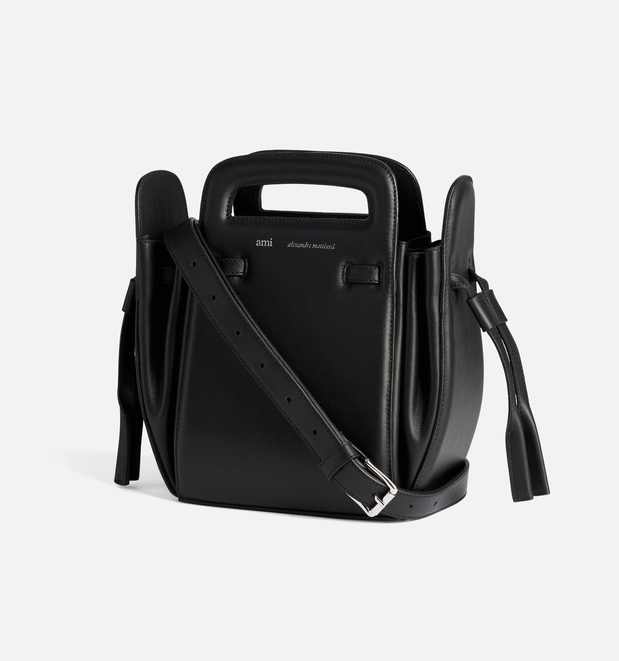 Sac à bandoulière Accordéon en cuir - Black