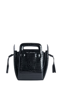Sac à bandoulière Accordéon en cuir - Black