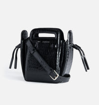 Sac à bandoulière Accordéon en cuir - Black