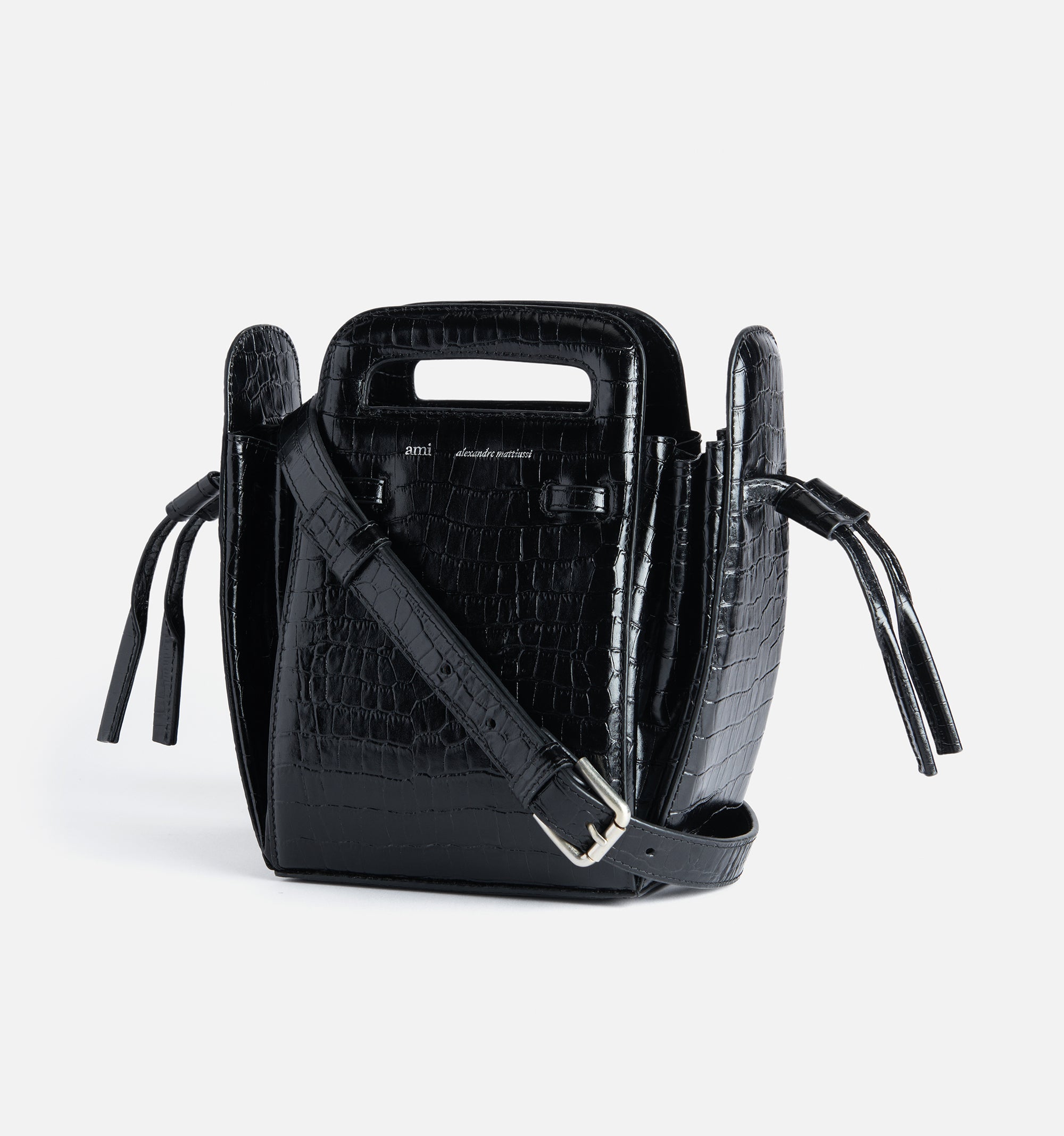 Sac à bandoulière Accordéon en cuir - Black