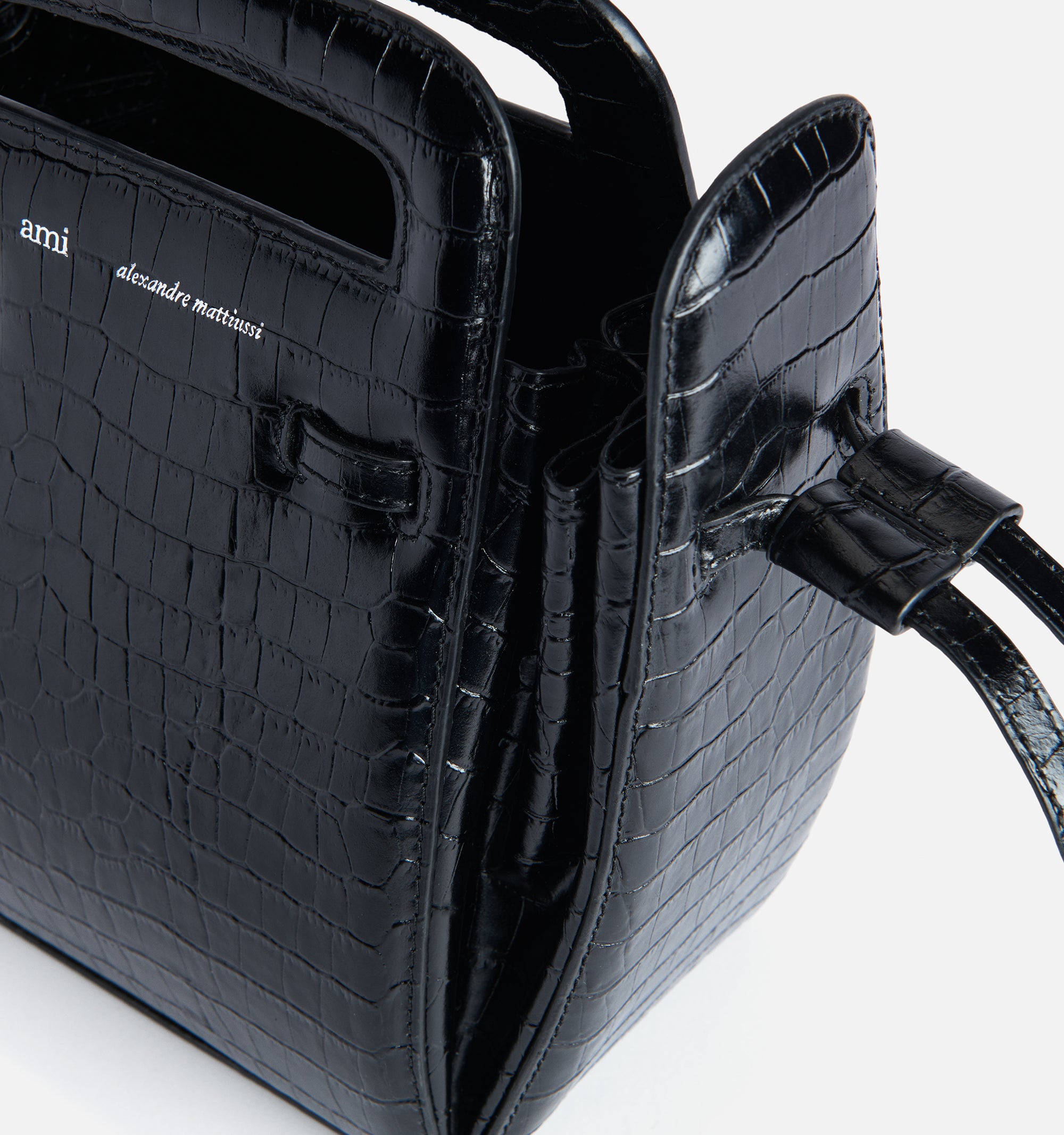 Sac à bandoulière Accordéon en cuir - Black
