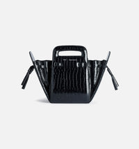 Sac à bandoulière Accordéon en cuir - Black
