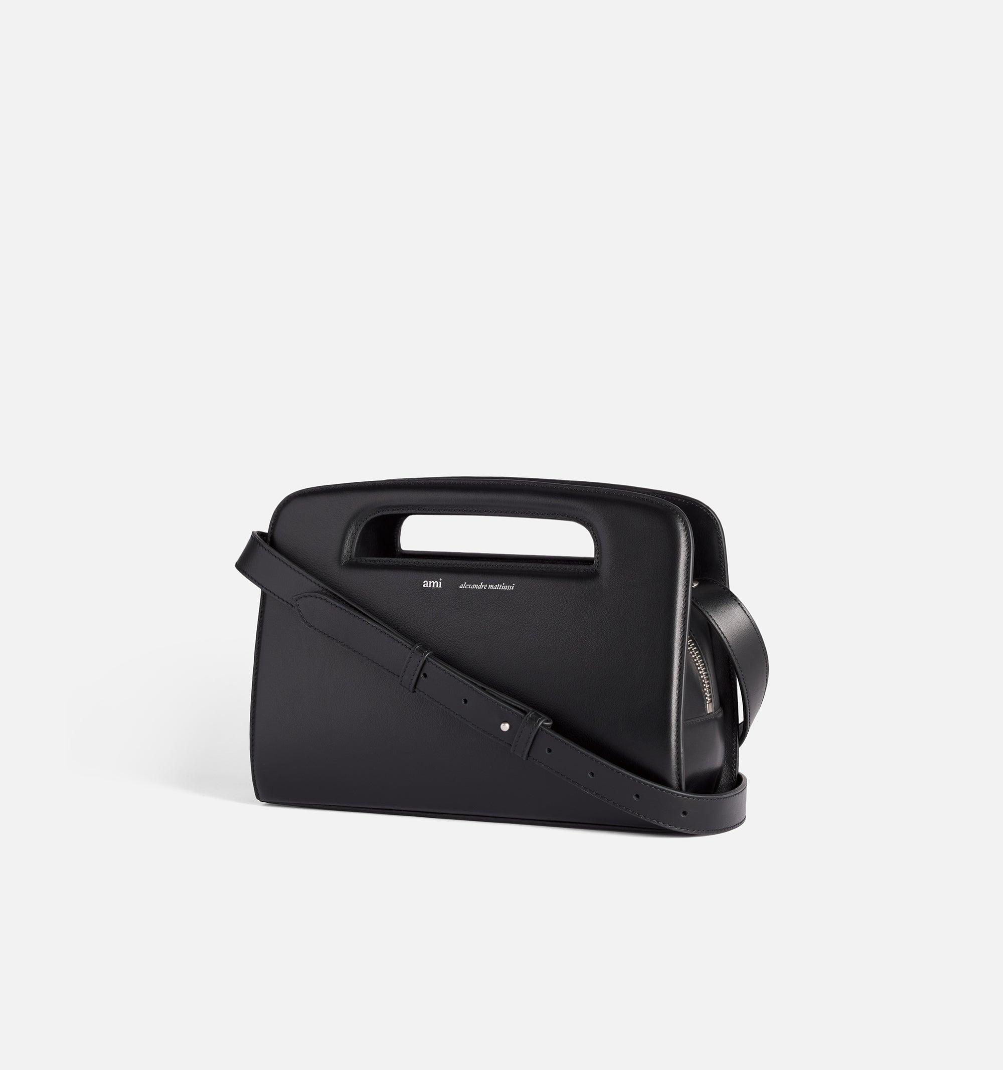 Sac clutch à bandoulière en cuir - Black