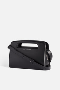 Sac clutch à bandoulière en cuir - Black