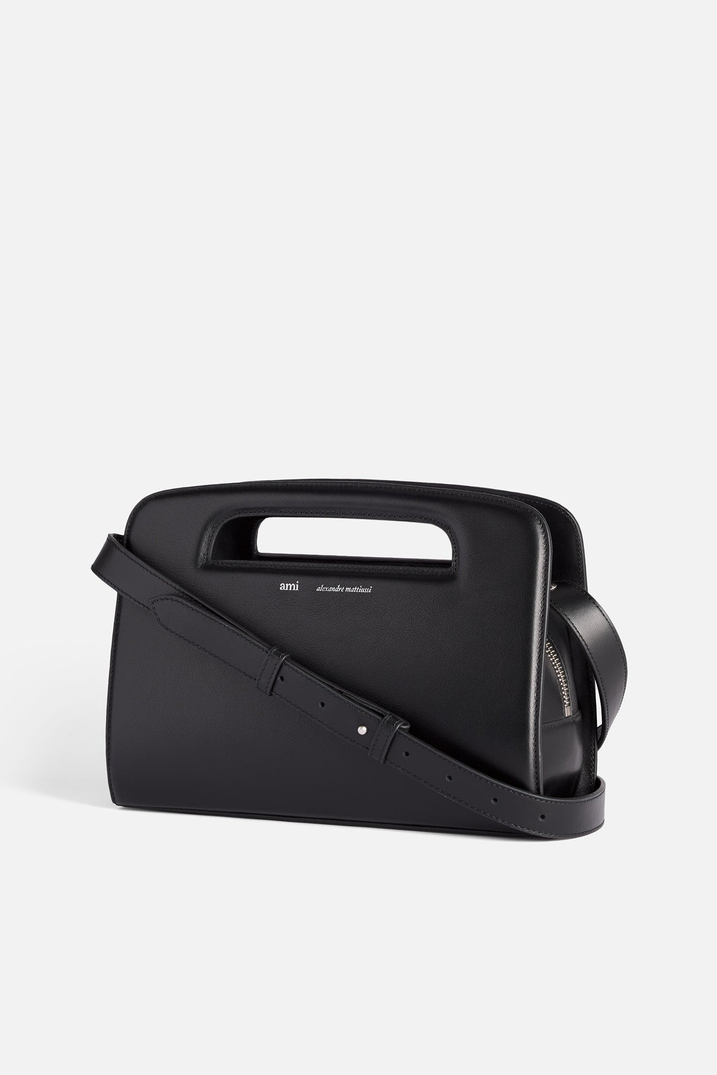 Sac clutch à bandoulière en cuir - Black