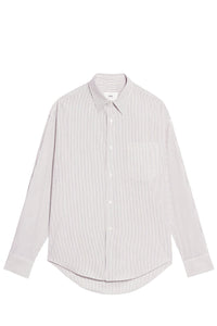 Chemise boxy rayée à poignets boutonnés - Black & Off White
