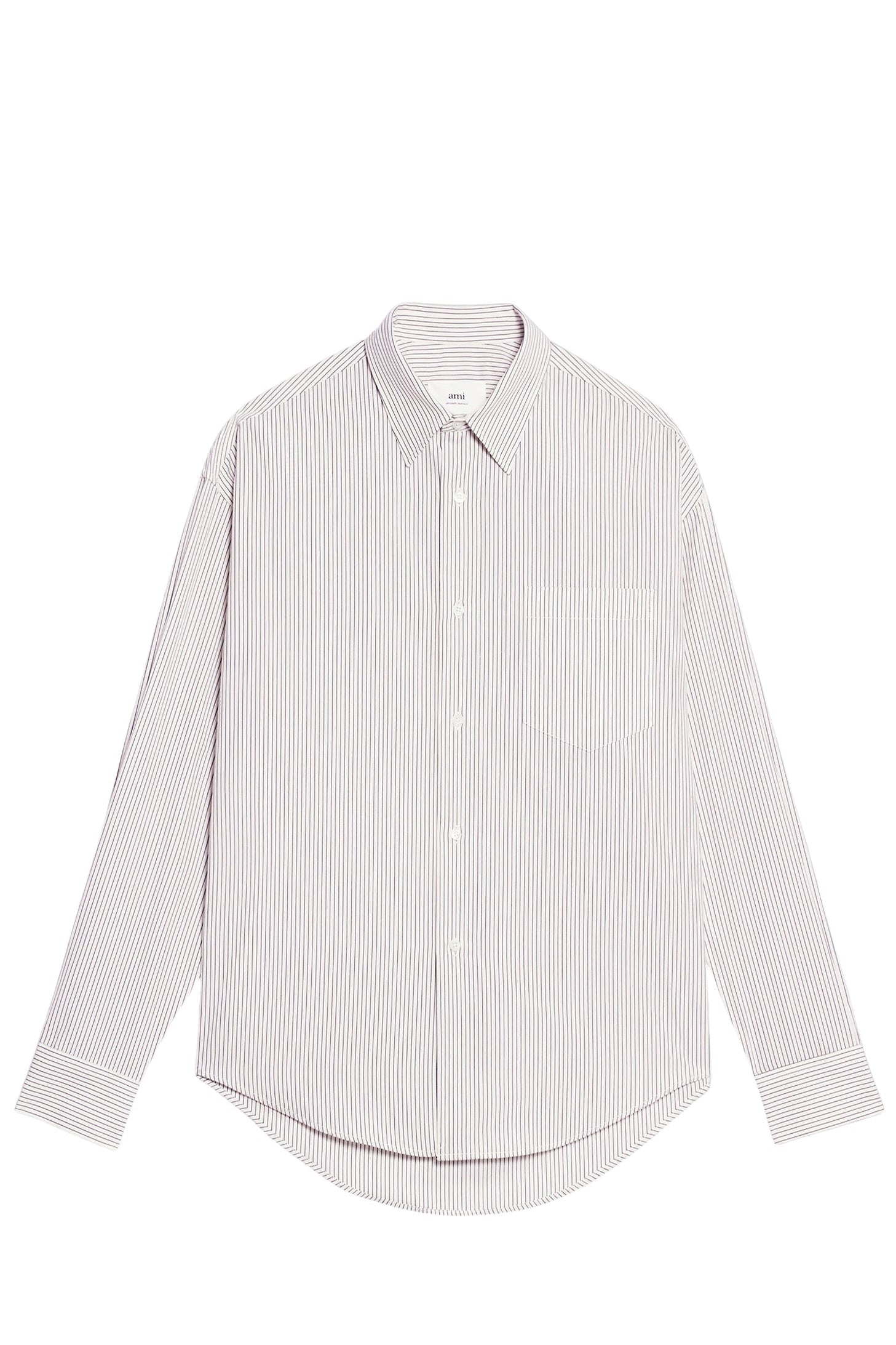 Chemise boxy rayée à poignets boutonnés - Black & Off White