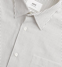 Chemise boxy rayée à poignets boutonnés - Black & Off White