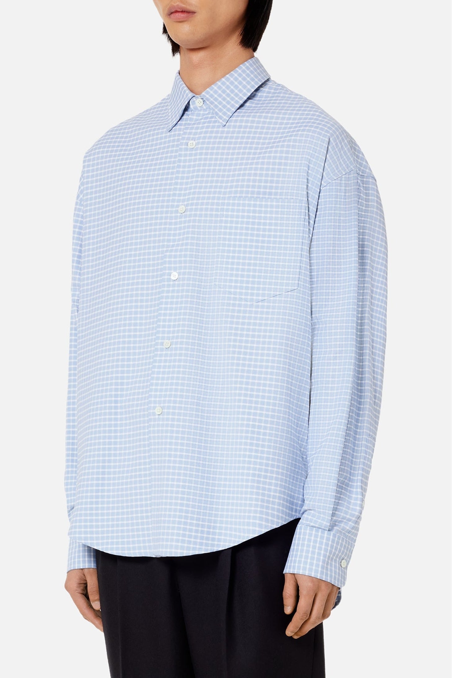 Chemise boxy à carreaux - Pale Blue