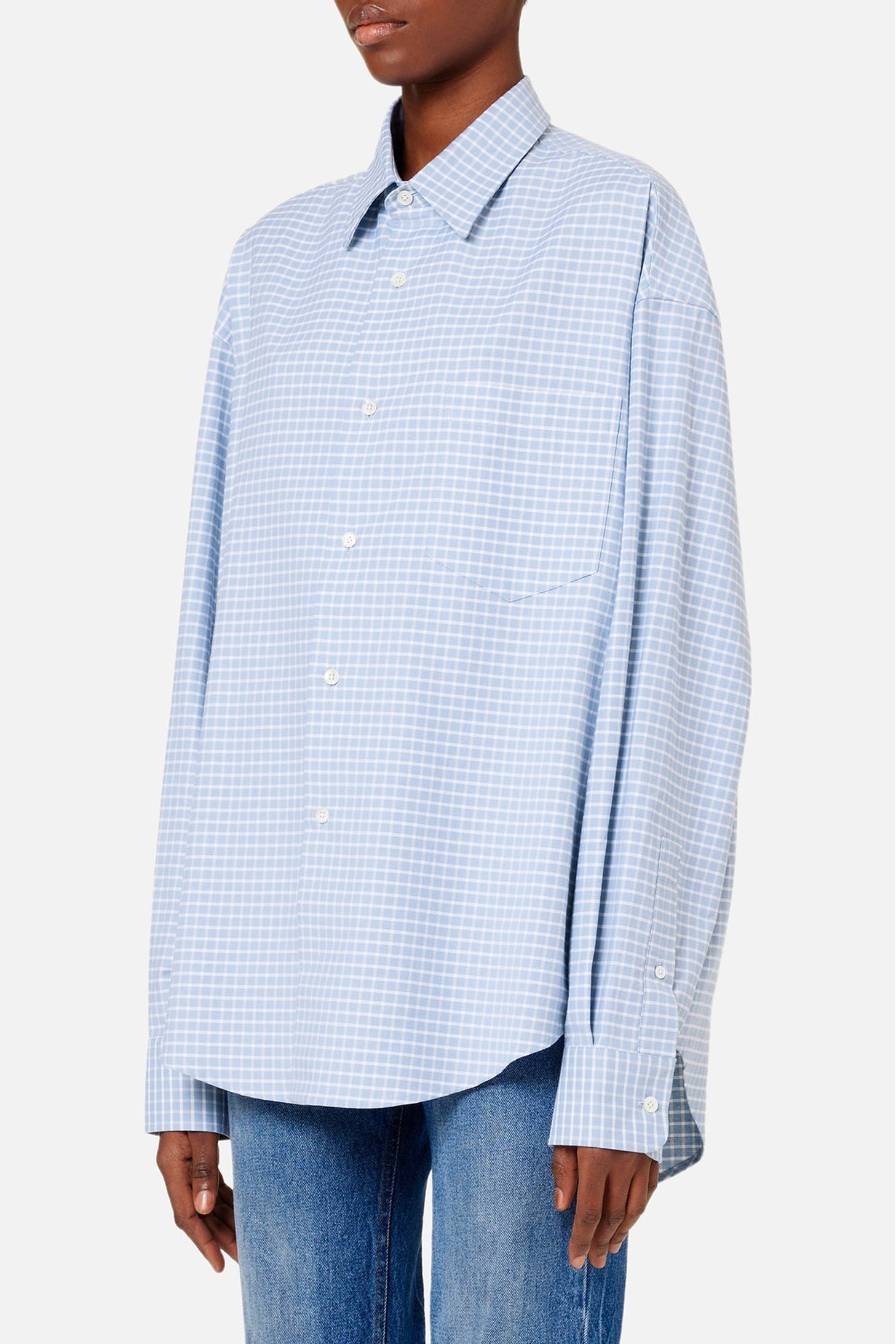 Chemise boxy à carreaux - Pale Blue
