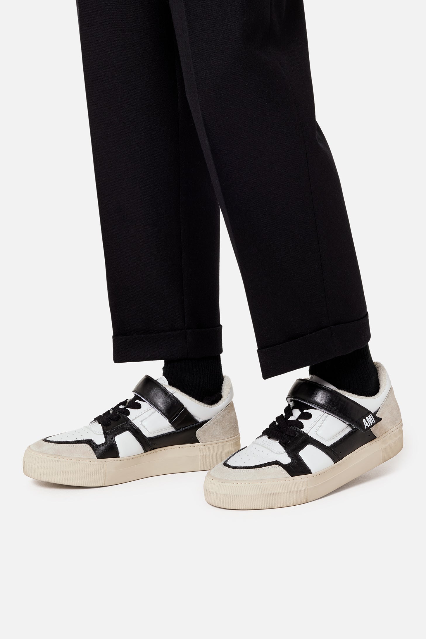 Sneakers basses Ami de Cœur en cuir - White & Black