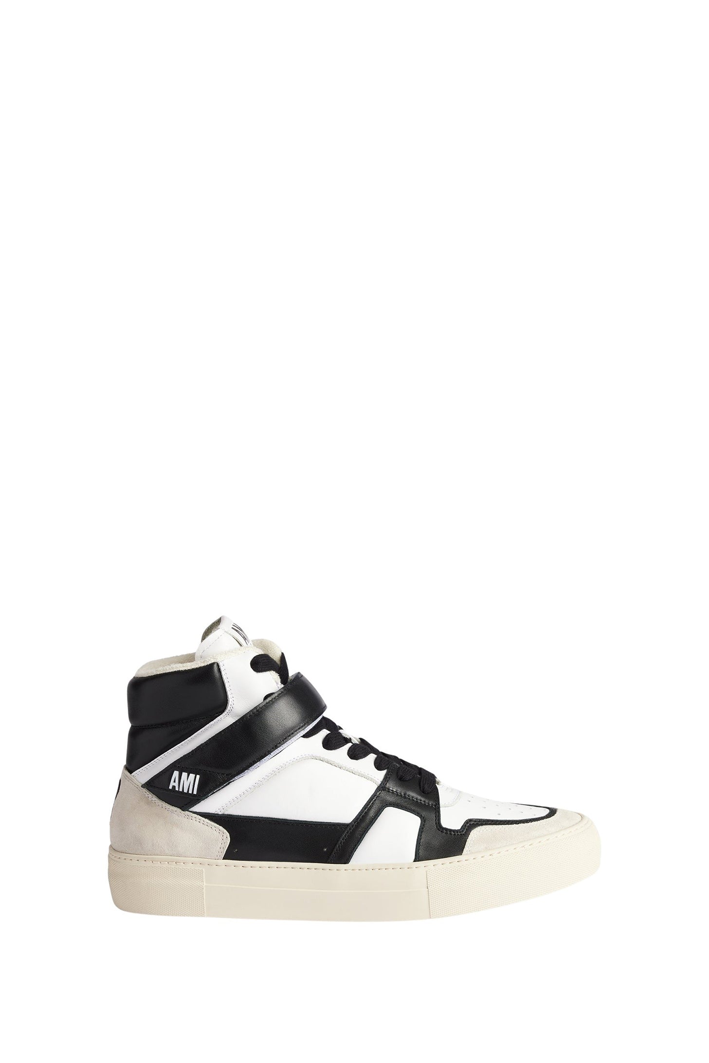 Sneakers montantes Ami de Cœur en cuir - White & Black