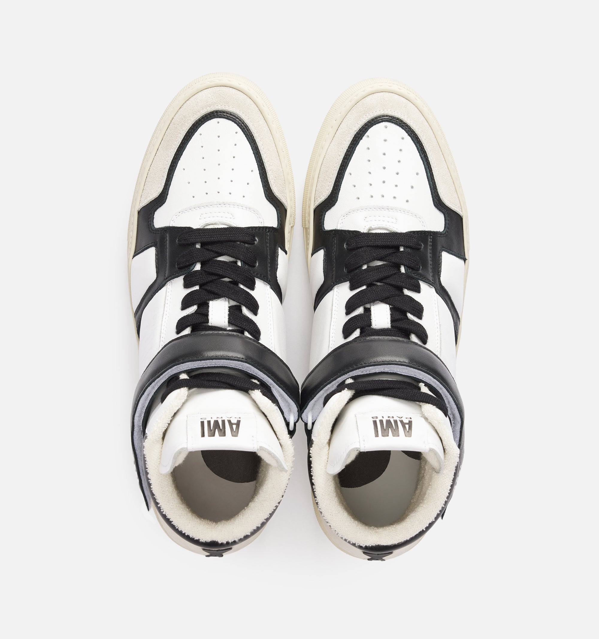 Sneakers montantes Ami de Cœur en cuir - White & Black