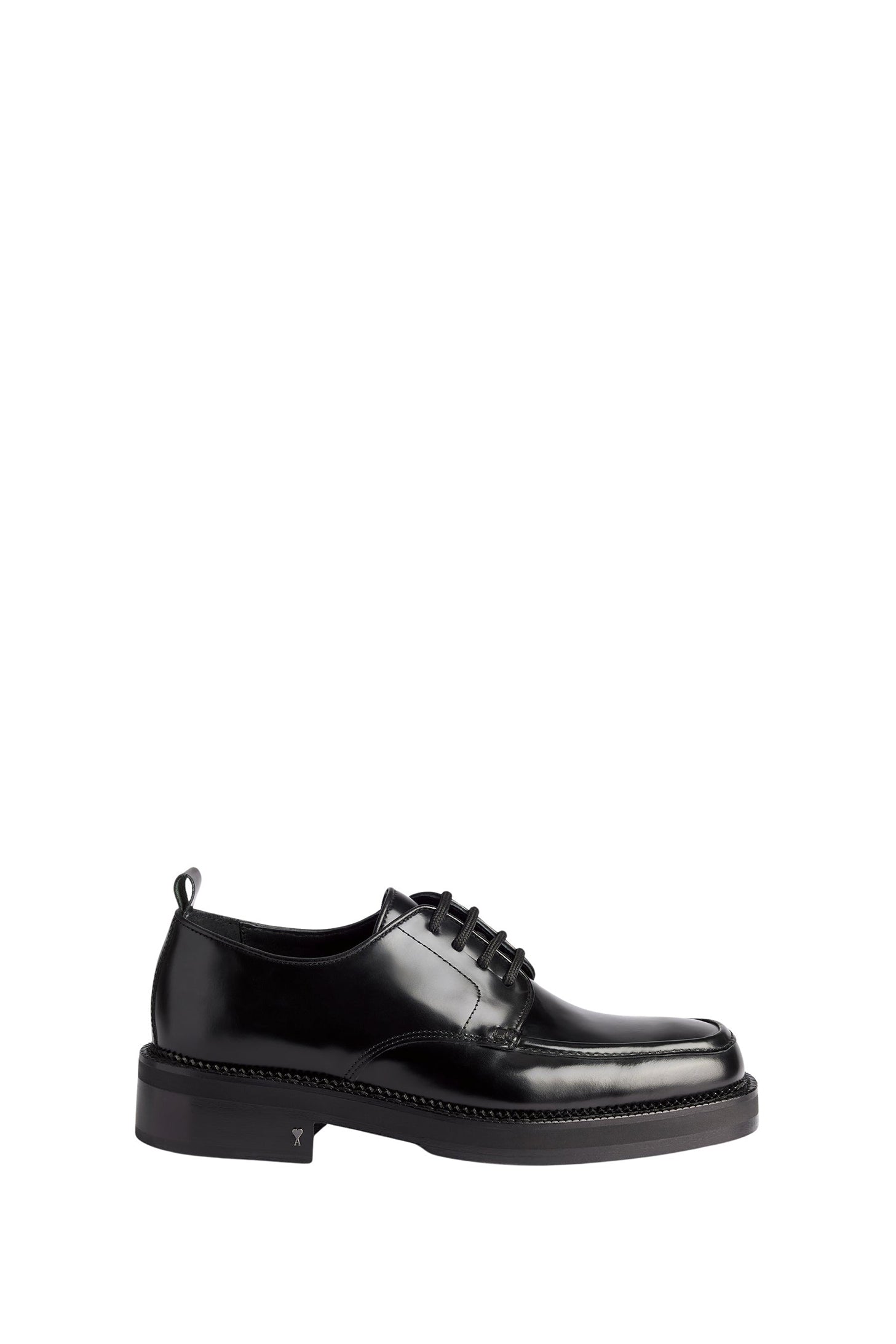 Derbies à bouts carrés en cuir - Black