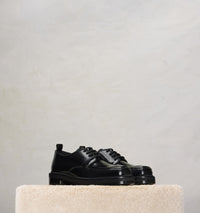 Derbies à bouts carrés en cuir - Black