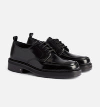Derbies à bouts carrés en cuir - Black